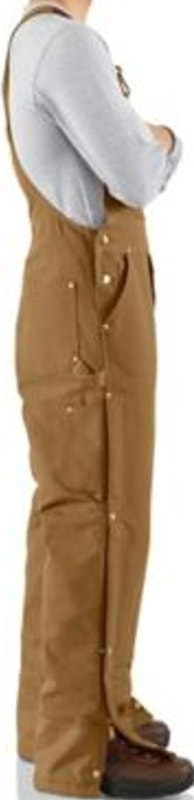 Carhartt Duck Bib Overalls Double Knee Button Pockets Insulated Wheat 40x30